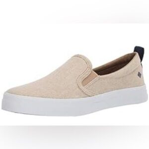 Sperry Crest Twin Gore Champagne Gold /Tan Textile Sparkle Sneakers